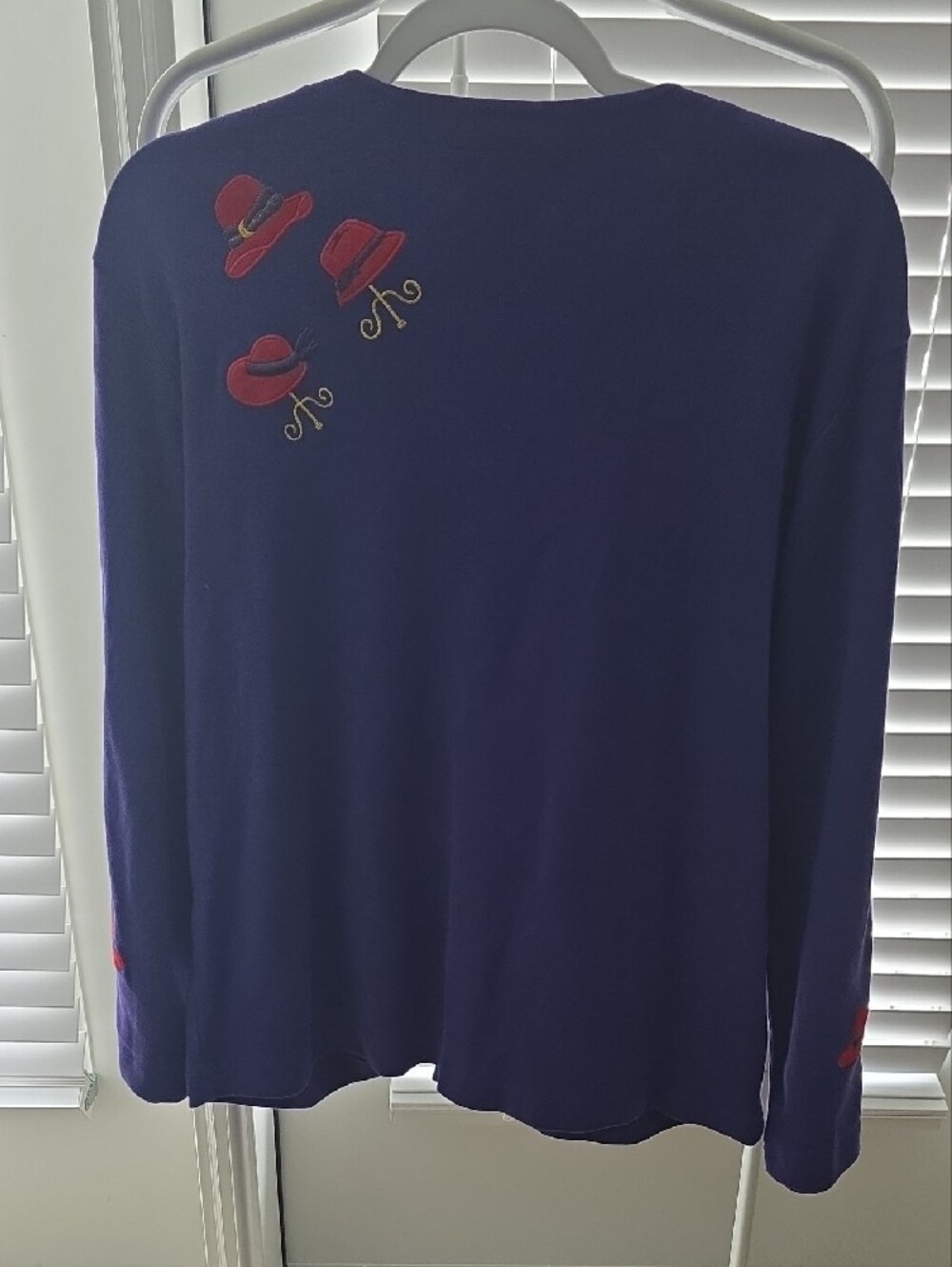Vintage Bobbie C Novelty Purple Button-Front Cardigan Sweater XL - Picture 3 of 8
